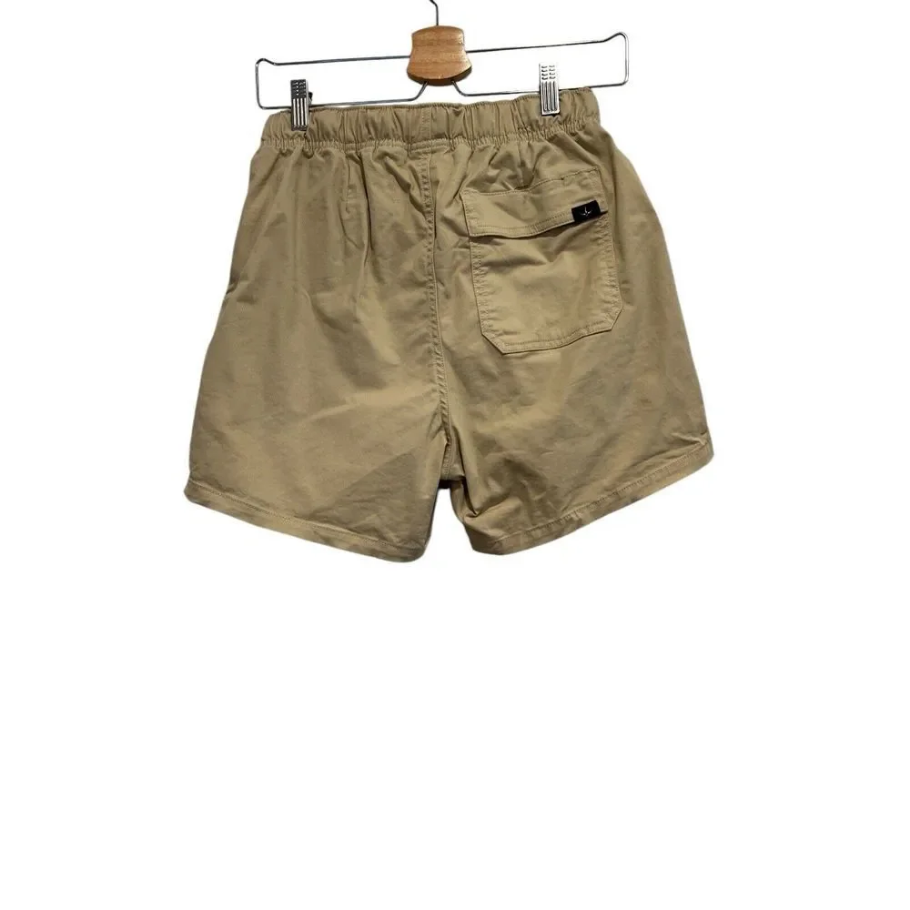 prAna Mojave Shorts Mens XS‎ Brown Belted Elastic Waist Cliffside